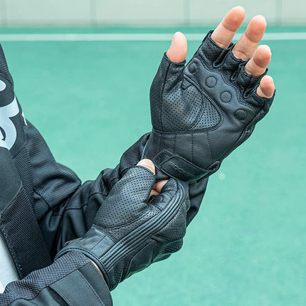 ROCKBROS Fingerless motorcycle gloves with knuckle protection, size L, black – image 2
