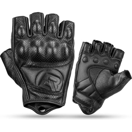 ROCKBROS Fingerless motorcycle gloves with knuckle protection, size L, black – image 5