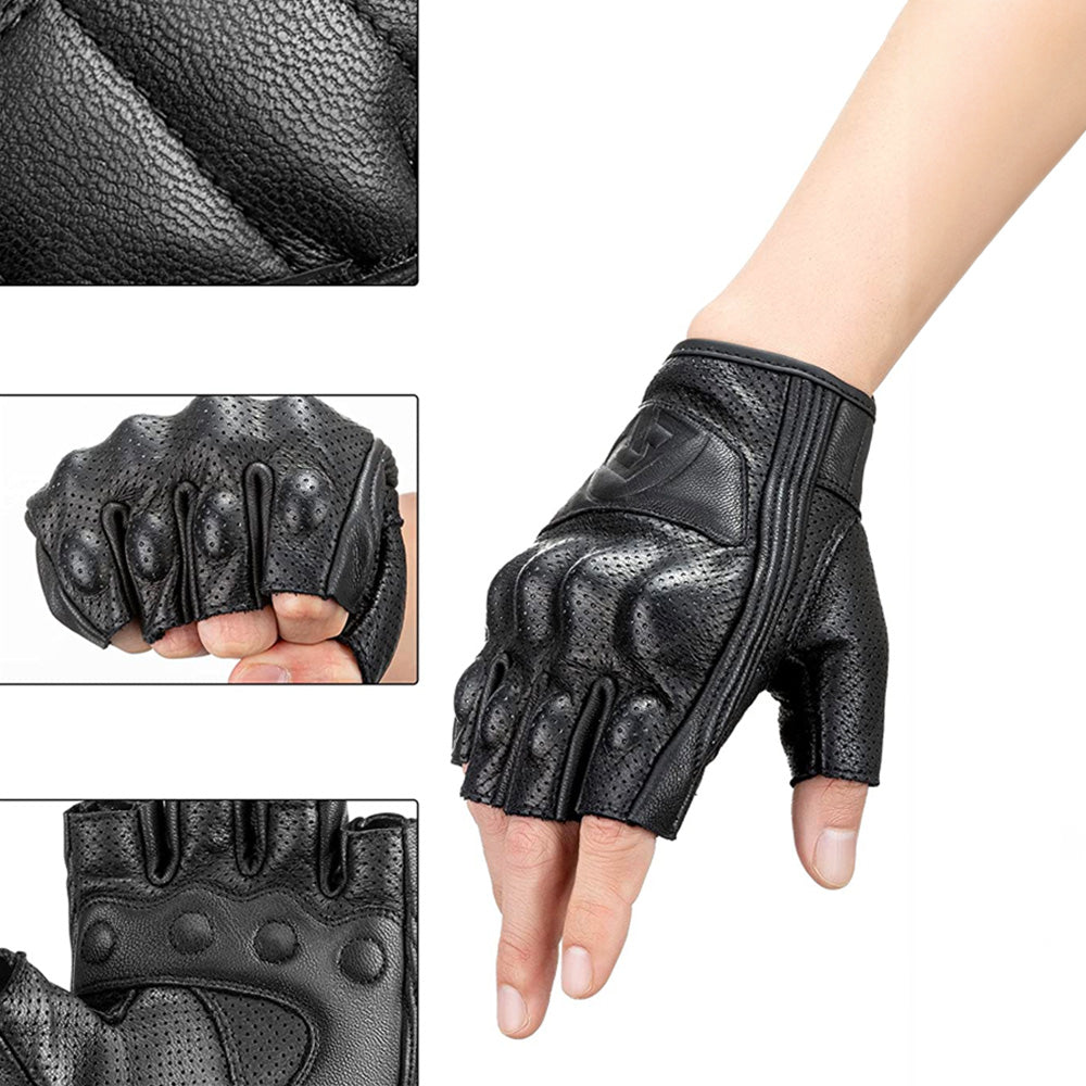 ROCKBROS Fingerless motorcycle gloves with knuckle protection, size XL, black – image 4