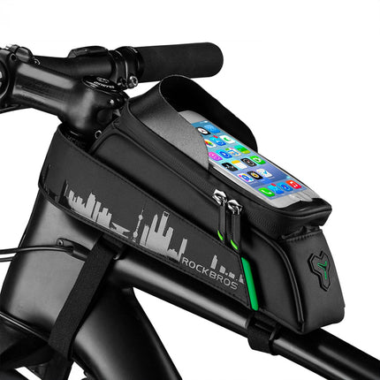ROCKBROS Bicycle frame bag with a cover for a phone and navigation, black