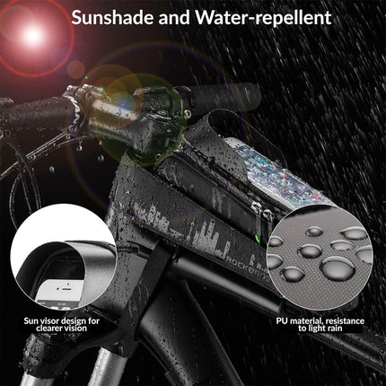 ROCKBROS Bicycle frame bag with a cover for a phone and navigation, black – image 3
