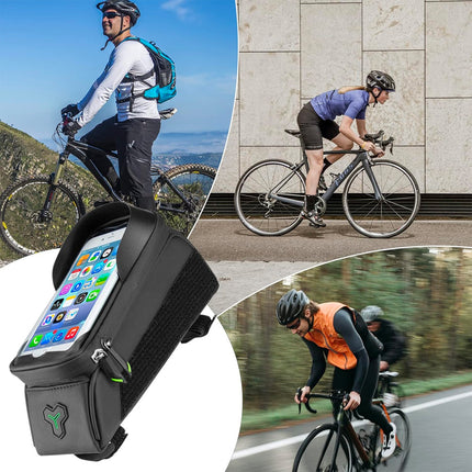 ROCKBROS Bicycle frame bag with a cover for a phone and navigation, black – image 7