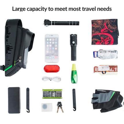 ROCKBROS Bicycle frame bag with a cover for a phone and navigation, black – image 8