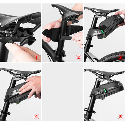 ROCKBROS Bicycle bag for phone, saddle tools, with quick connector, black – image 11