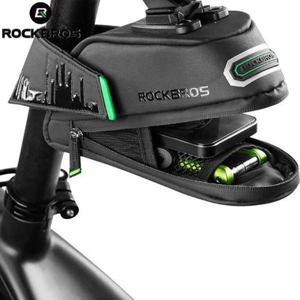ROCKBROS Bicycle bag for phone, saddle tools, with quick connector, black – image 7