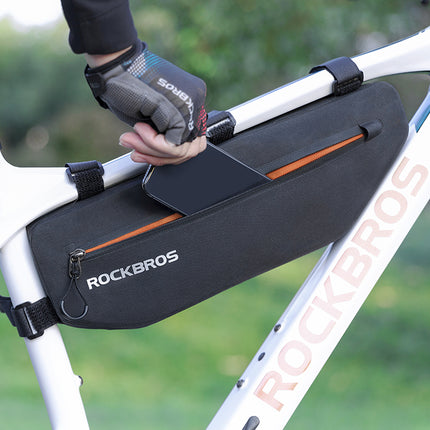 ROCKBROS Waterproof bicycle bag attached with Velcro to the frame, 3L, black – image 11
