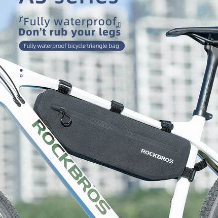 ROCKBROS Waterproof bicycle bag attached with Velcro to the frame, 3L, black – image 2