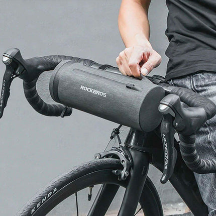 ROCKBROS Practical, waterproof bicycle bag attached to the handlebar, black – image 4