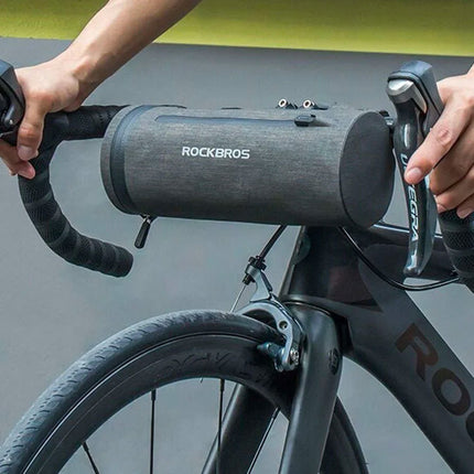ROCKBROS Practical, waterproof bicycle bag attached to the handlebar, black – image 5