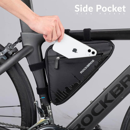 ROCKBROS Waterproof bicycle bag attached with Velcro to the frame, 3L, black – image 16