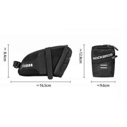 ROCKBROS Waterproof bicycle bag attached under the saddle, capacity 1.5L, black – image 4
