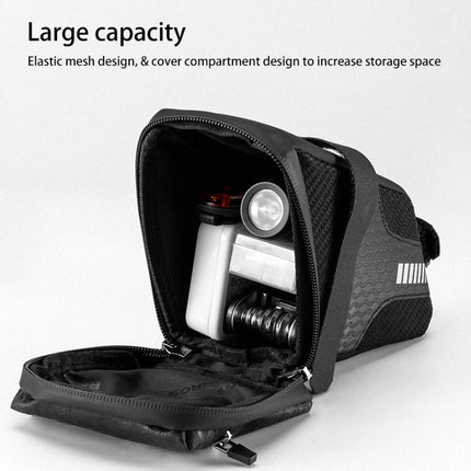 ROCKBROS Waterproof bicycle bag attached under the saddle, capacity 1.5L, black – image 8