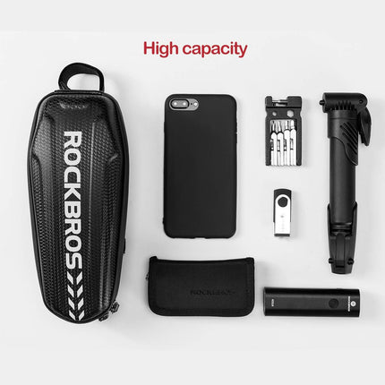 ROCKBROS Hard, waterproof bicycle bag mounted on the frame, 1.1L, black – image 3