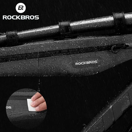 ROCKBROS Long, rigid, waterproof bicycle bag attached to the frame, 1.5L, gray – image 3