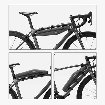ROCKBROS Long, rigid, waterproof bicycle bag attached to the frame, 1.5L, gray – image 5