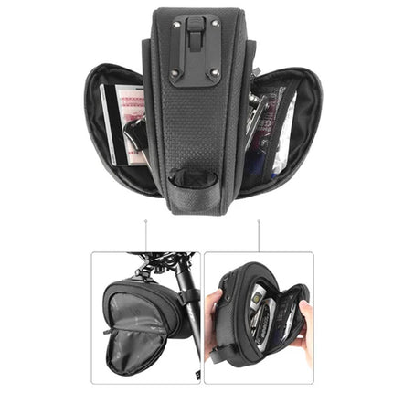 ROCKBROS Bicycle saddle bag with quick release, waterproof, black – image 4