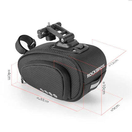 ROCKBROS Bicycle saddle bag with quick release, waterproof, black – image 5