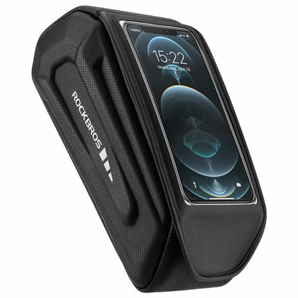 ROCKBROS Waterproof bicycle frame bag with phone case, black