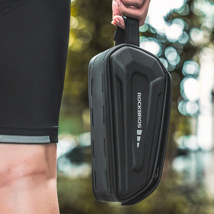 ROCKBROS Waterproof bicycle frame bag with phone case, black – image 2