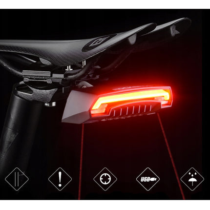 ROCKBROS Rear bicycle light with laser remote control and USB-A turn signal function – image 3