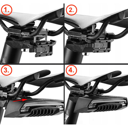 ROCKBROS Rear bicycle light with laser remote control and USB-A turn signal function – image 9