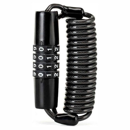 ROCKBROS Bicycle lock, code lock, 1.5 m rope - black