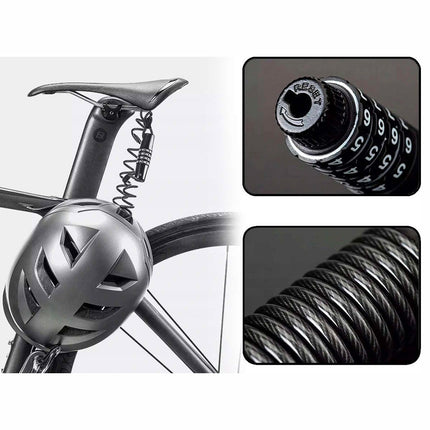ROCKBROS Bicycle lock, code lock, 1.5 m rope - black – image 4