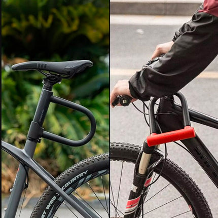 ROCKBROS U-Lock bicycle lock, reinforced lock with key - black – image 3