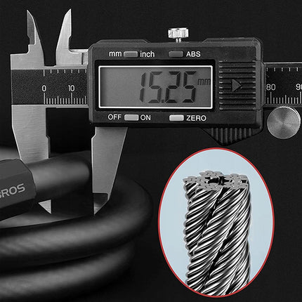 ROCKBROS Bicycle lock, 5-digit combination lock, 1.8 m rope - black – image 4