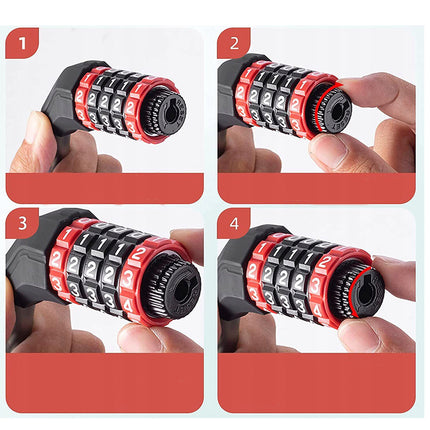 ROCKBROS Bicycle lock, 5-digit combination lock, 1.8 m rope - black – image 6
