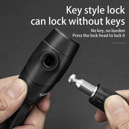 ROCKBROS Bicycle lock, two locks with combination and key, 0.95 m - black – image 2