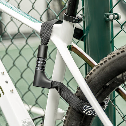 ROCKBROS Bicycle lock, two locks with combination and key, 0.95 m - black – image 8