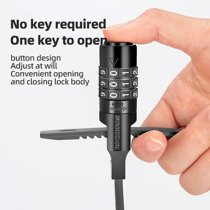 ROCKBROS Bicycle lock for bicycle helmet, code lock 0.5m - black – image 4