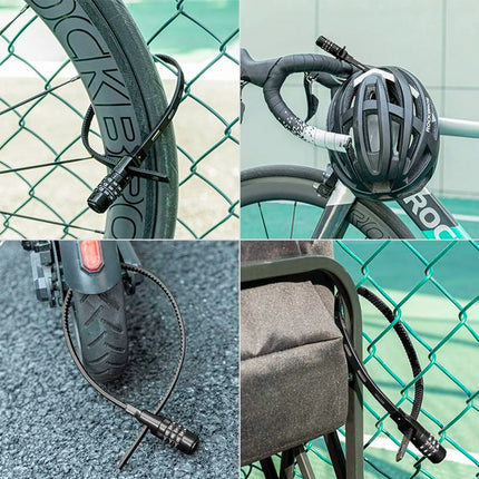 ROCKBROS Bicycle lock for bicycle helmet, code lock 0.5m - black – image 8
