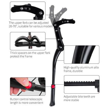 ROCKBROS Telescopic bicycle stand, height adjustable, aluminum - black – image 4
