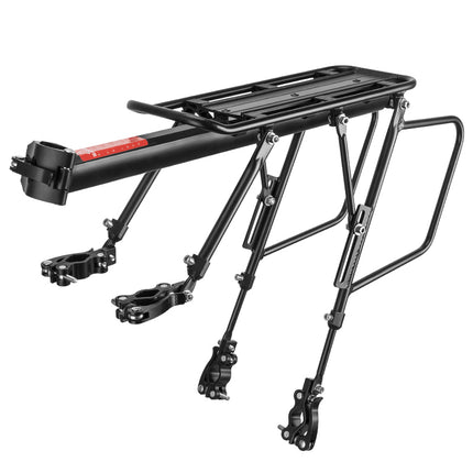 ROCKBROS Durable bicycle rack with shelf, saddle function and black LED rear light