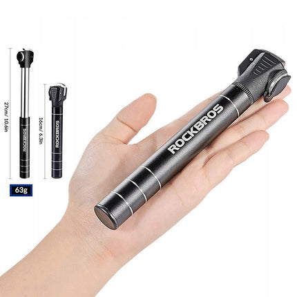 ROCKBROS Small bicycle pump 7 bar aluminum, length 17 cm - black – image 2