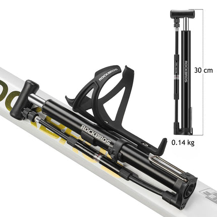 ROCKBROS 8 bar floor bicycle and ball pump with frame holder - black – image 3