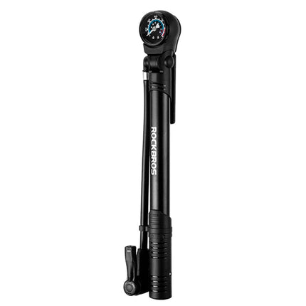 ROCKBROS Hand bicycle pump with 8 bar pressure gauge - black