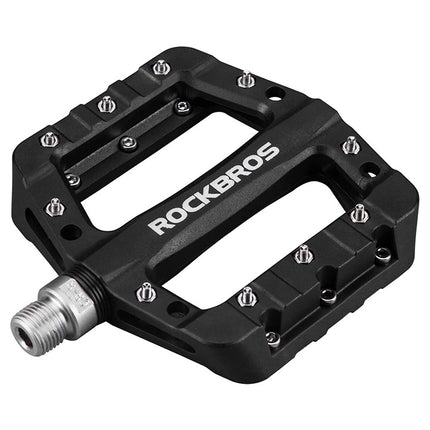 ROCKBROS Set of anti-slip MTB bicycle pedals, nylon and black steel