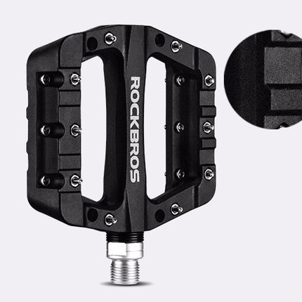 ROCKBROS Set of anti-slip MTB bicycle pedals, nylon and black steel – image 5