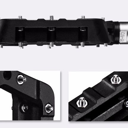 ROCKBROS Set of anti-slip MTB bicycle pedals, nylon and black steel – image 8