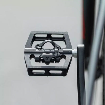 ROCKBROS Set of MTB bicycle pedals with Shimano SPD clips - black – image 6