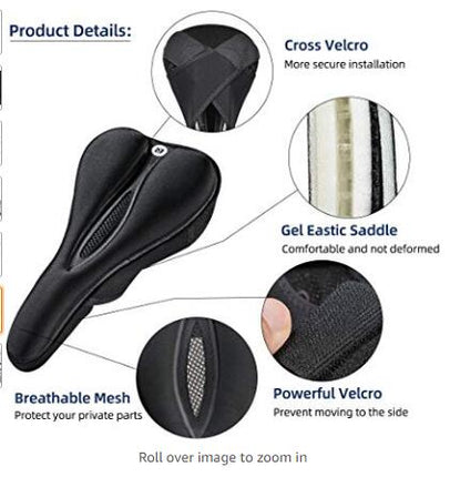 ROCKBROS Gel bicycle seat cover with memory foam, size M - black – image 7