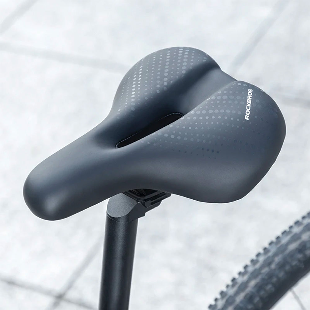 ROCKBROS Waterproof MTB bicycle saddle with shock absorbers - black – image 4