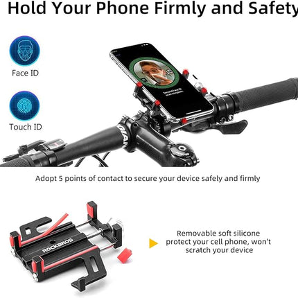 ROCKBROS Aluminum alloy bicycle handlebar phone holder - black – image 2