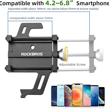 ROCKBROS Aluminum alloy bicycle handlebar phone holder - black – image 3