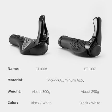 ROCKBROS Set of bicycle handle grips with anti-slip horns - black – image 2