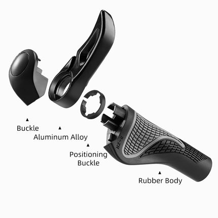 ROCKBROS Set of bicycle handle grips with anti-slip horns - black – image 4