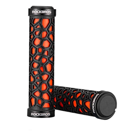ROCKBROS Bicycle grips, grips made of rubber, dia. 22mm black and orange